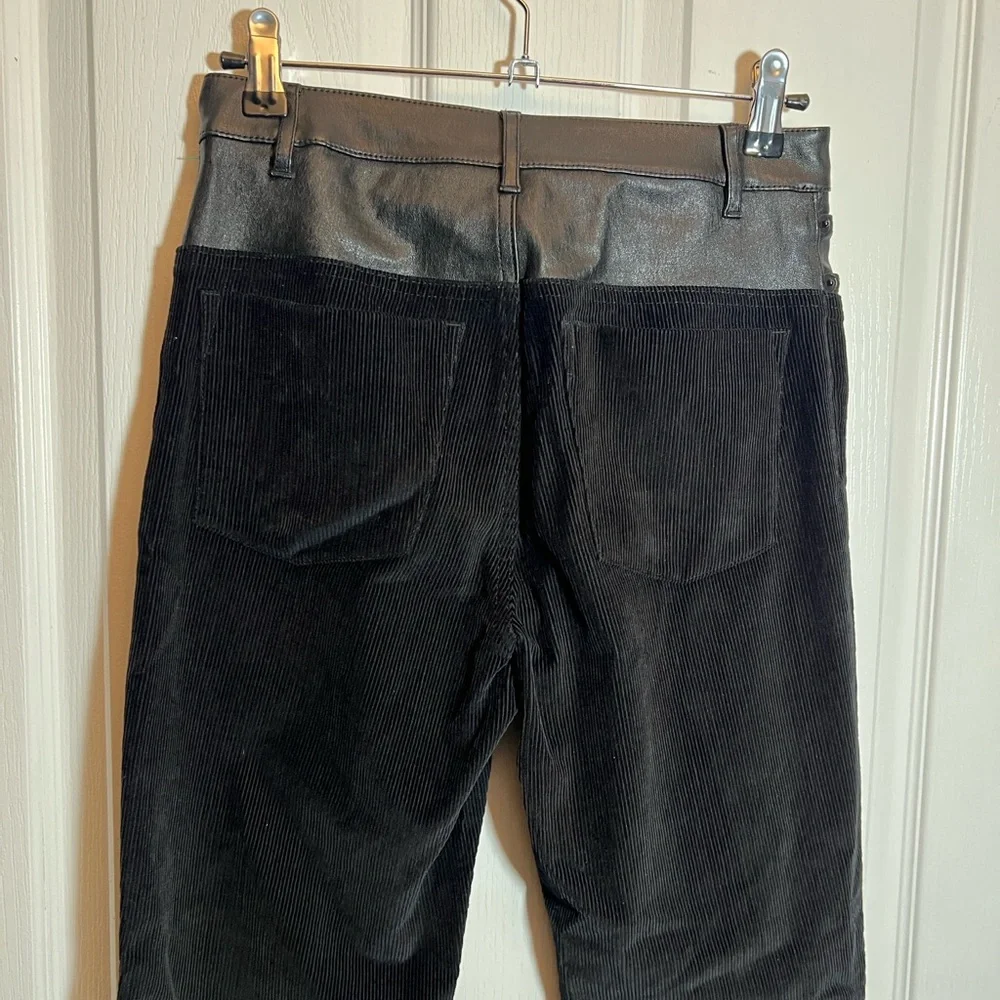 Alice + Olivia Lamb Skin & Corduroy Flare Jeans - Picture 4 of 7